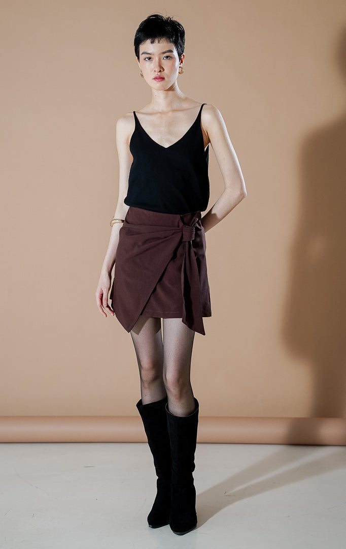 Saige Skort Dark Brown