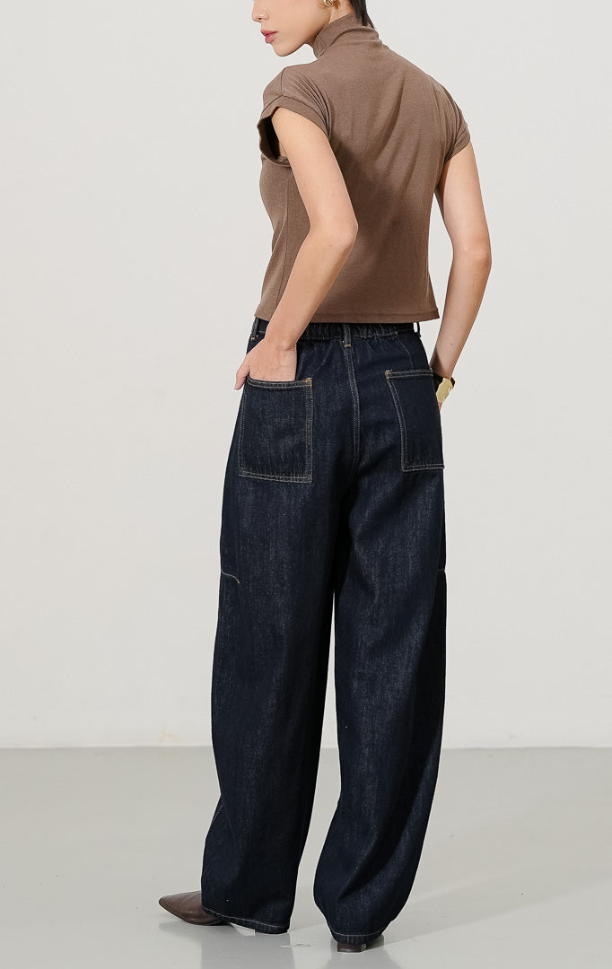 Brion Barrel Pants Dark Denim