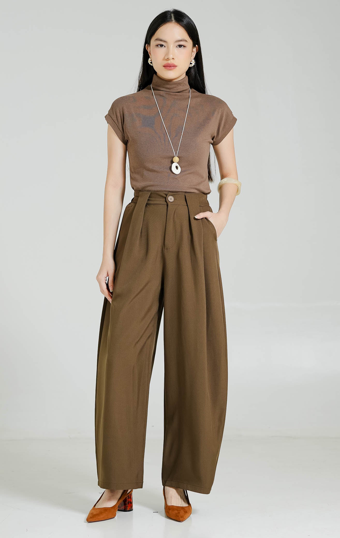 Selenne Pants Dark Brown