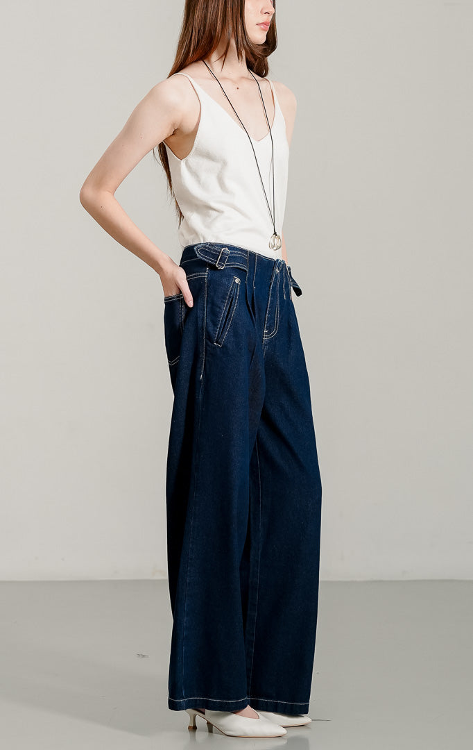 Luneth Pants Dark Denim