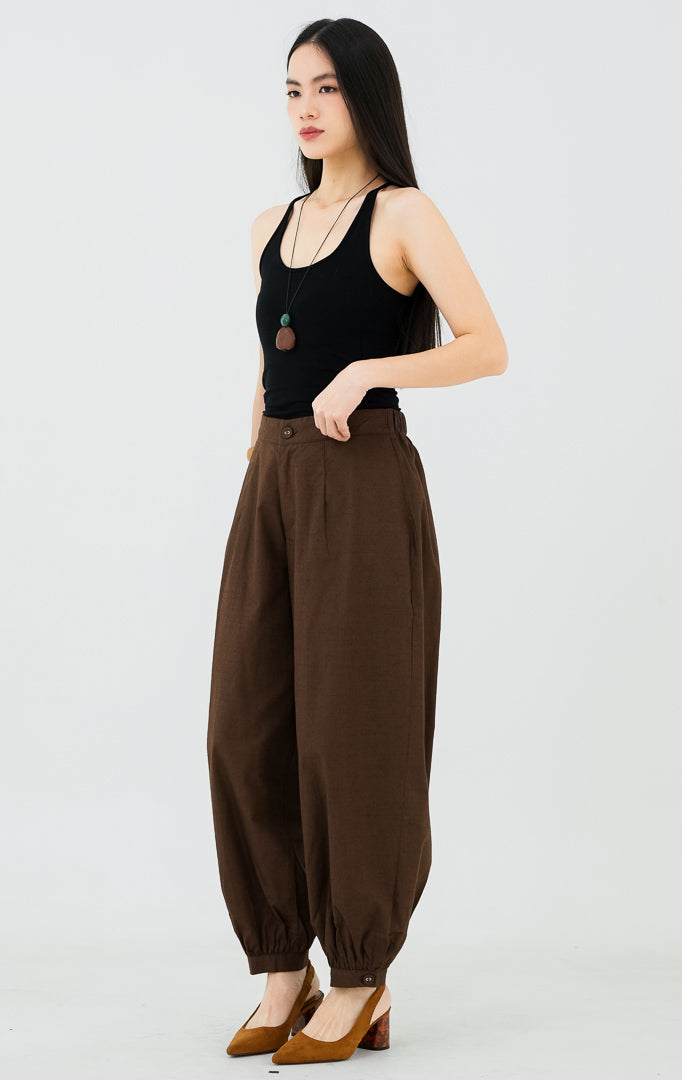 Veilon Pants Dark Brown