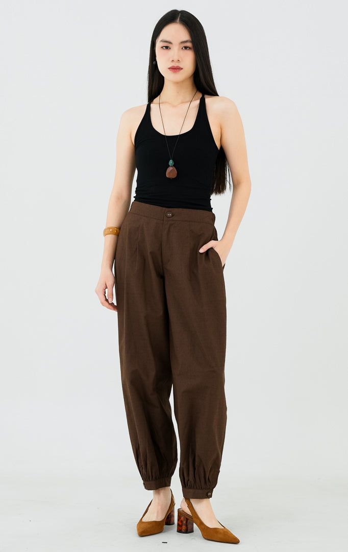 Veilon Pants Dark Brown