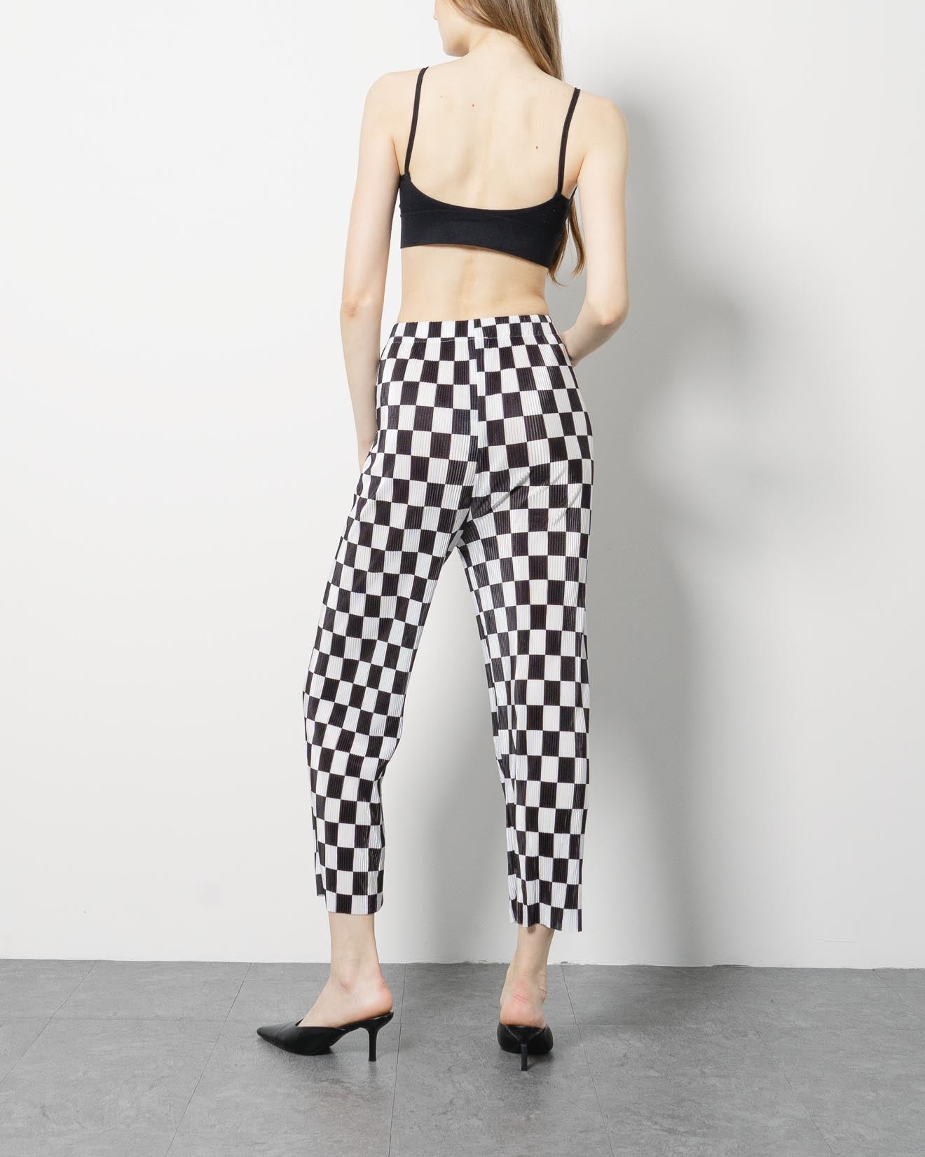 Demi Black White Checkered Pants – 286209