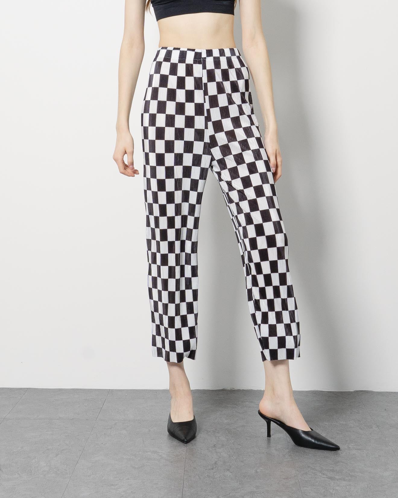 Demi Black White Checkered Pants – 286209