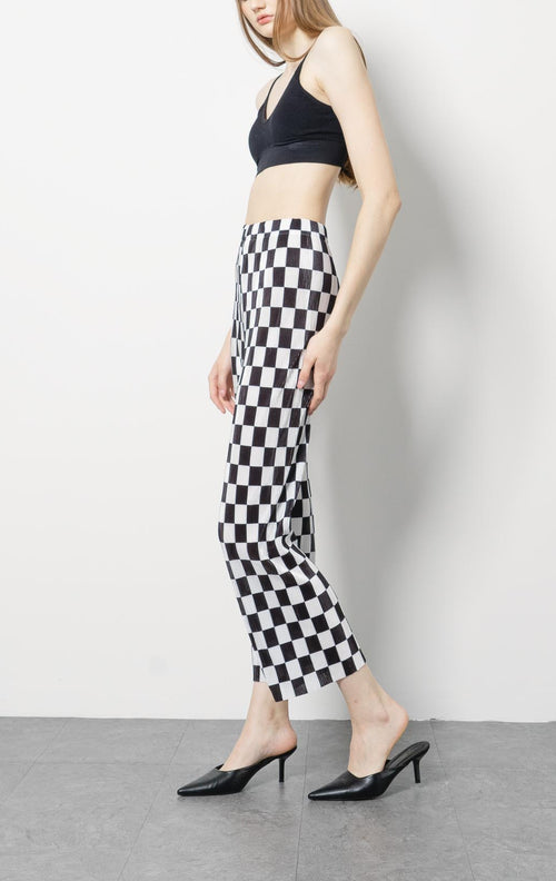 Demi Black White Checkered Pants – 286209