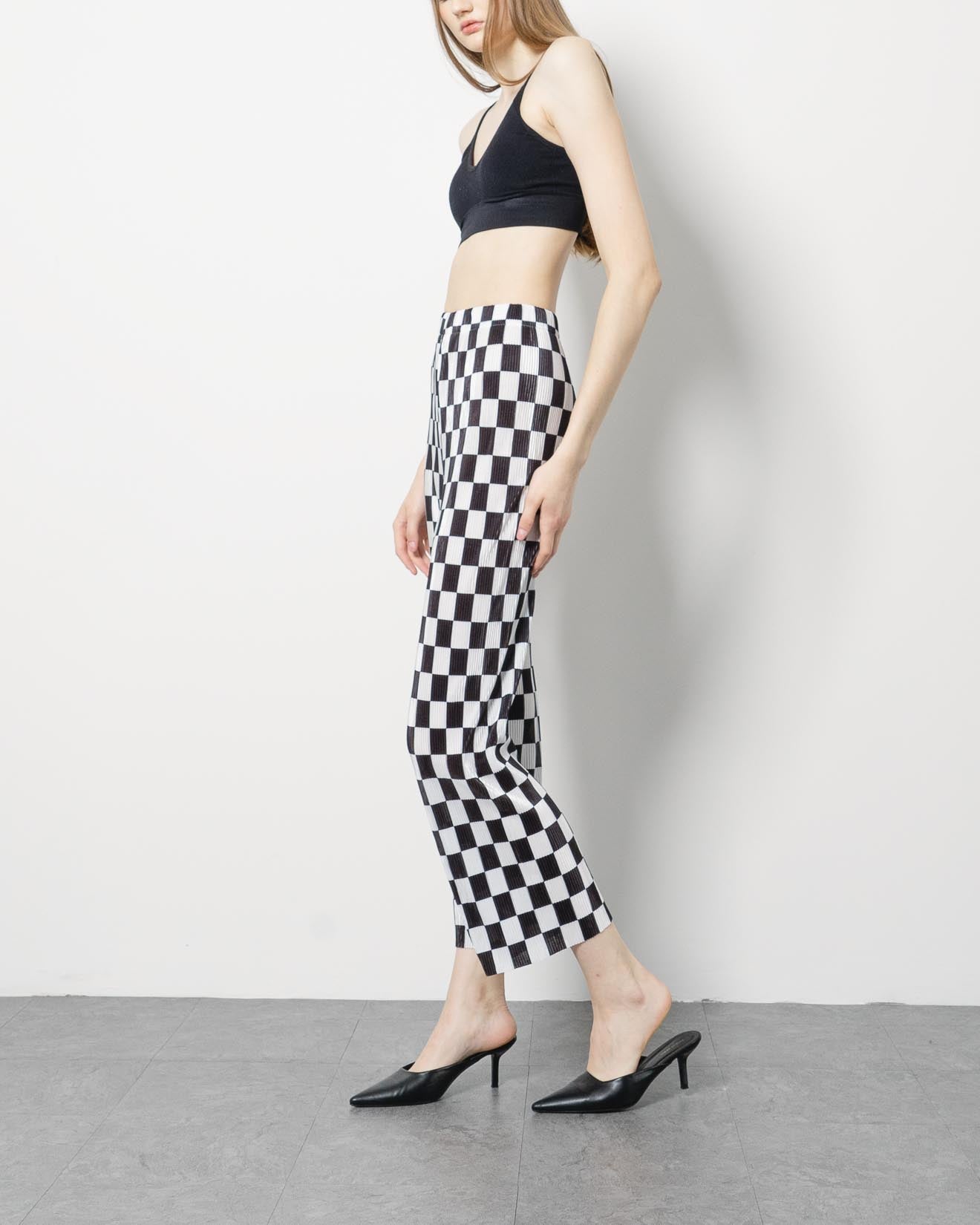 Demi Black White Checkered Pants – 286209