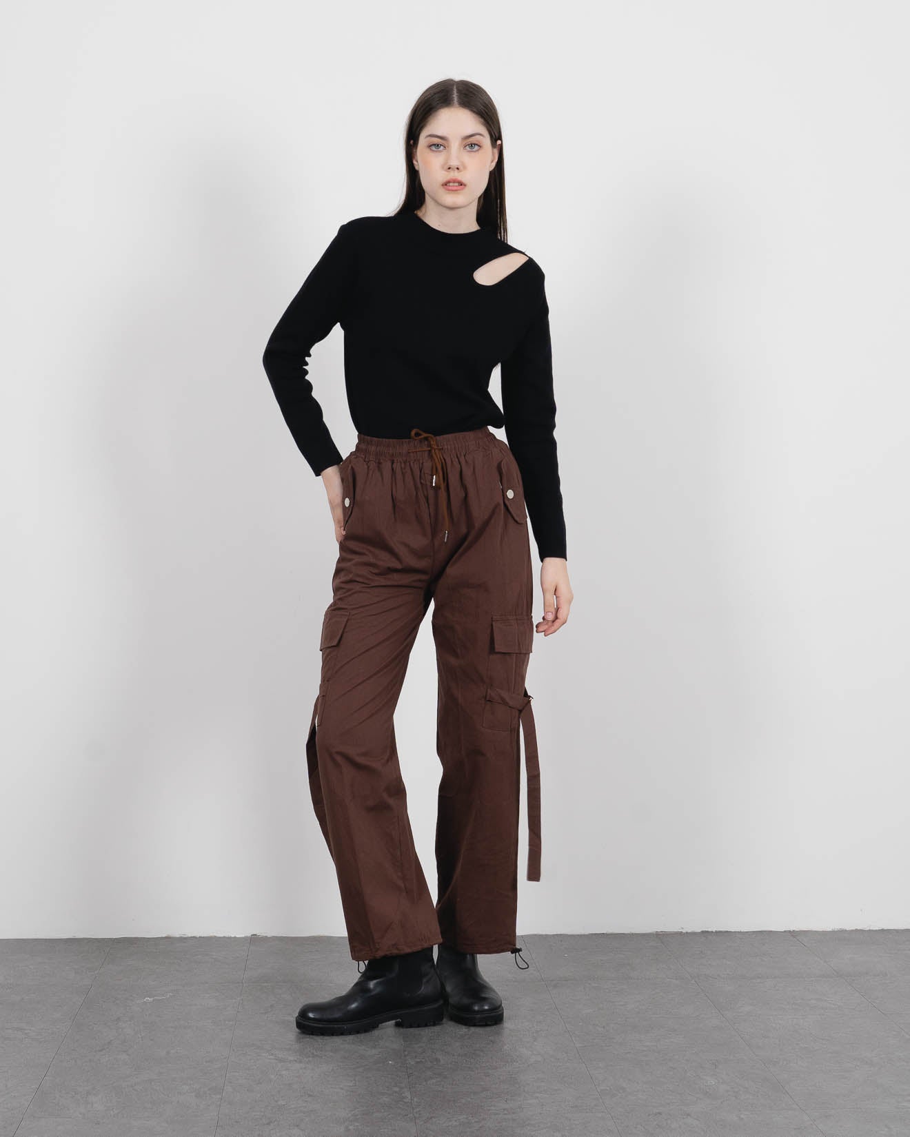 Rylan Pants Brown - Celana Cargo Wanita - 286519