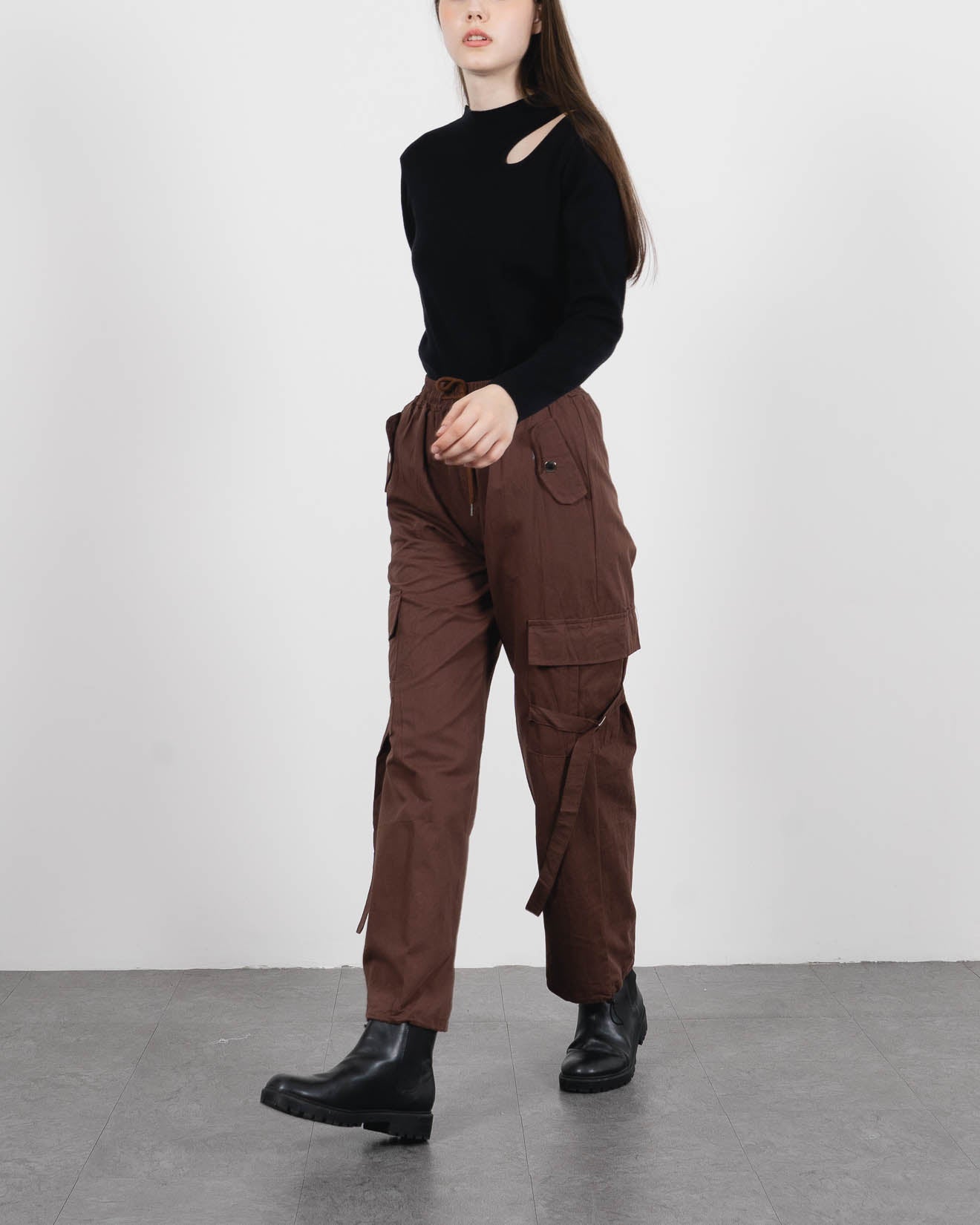 Rylan Pants Brown - Celana Cargo Wanita - 286519