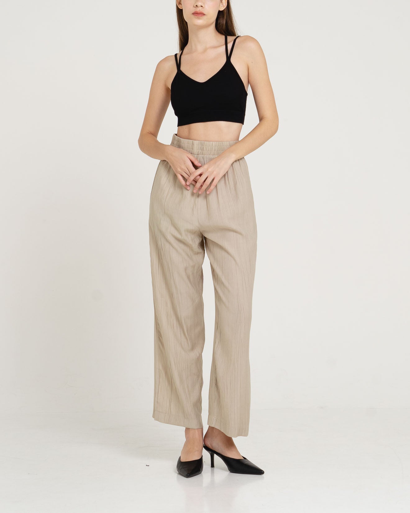 Vidi Pleats Taupe Pants – 286900