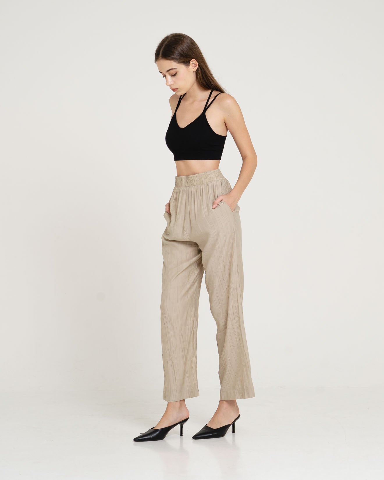 Vidi Pleats Taupe Pants – 286900