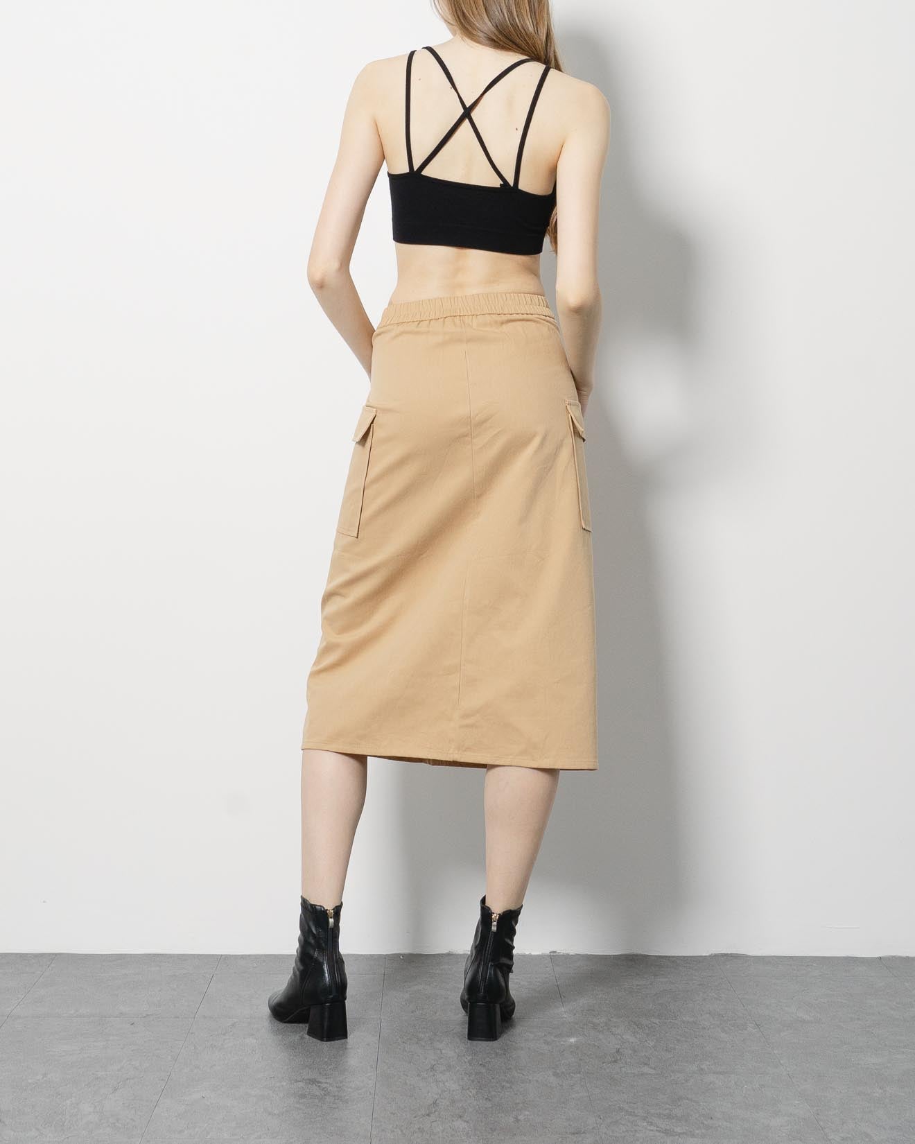 Eva Brown A-line Cargo Skirt – 286974