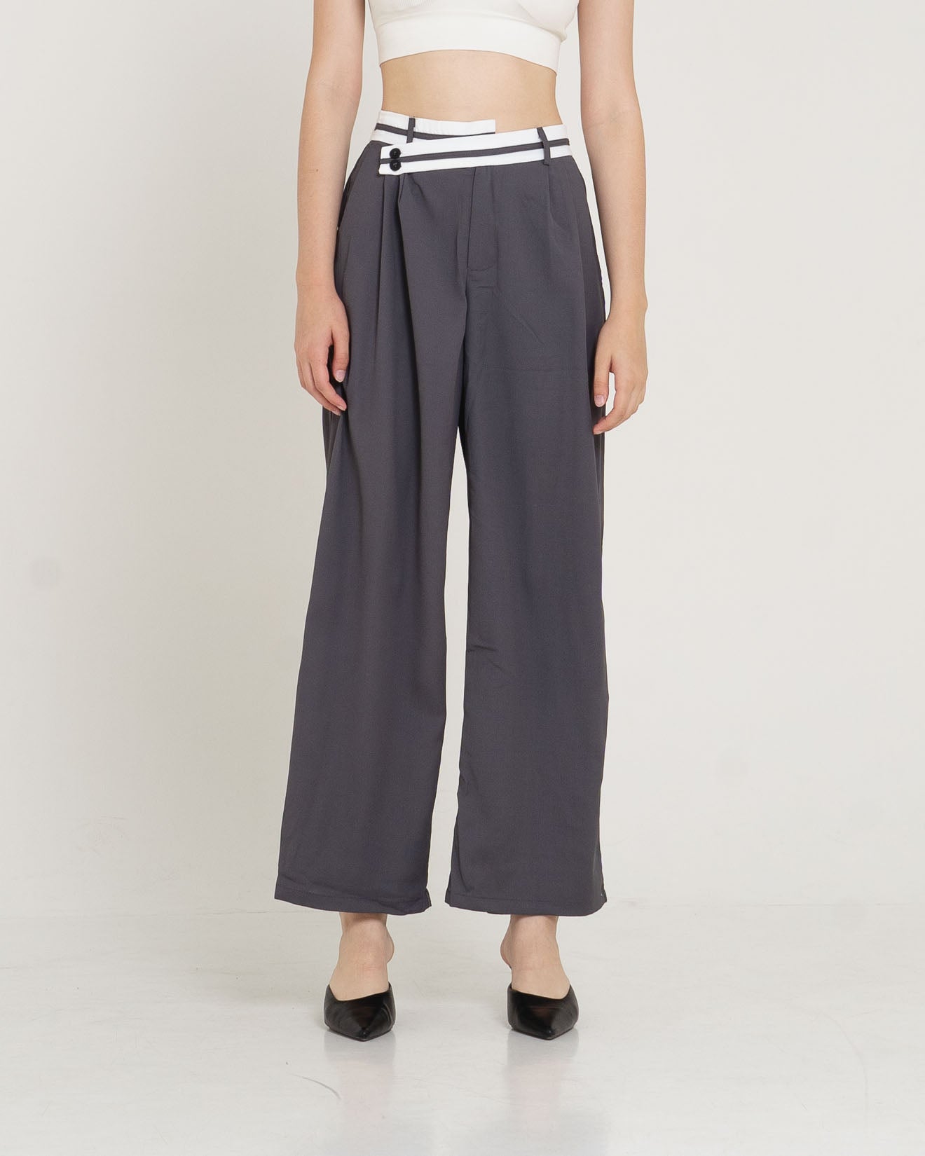 Judith Wide Leg Grey Pants – 286977