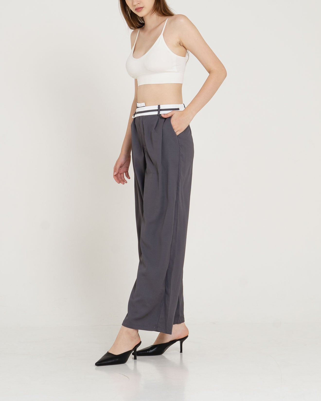 Judith Wide Leg Grey Pants – 286977