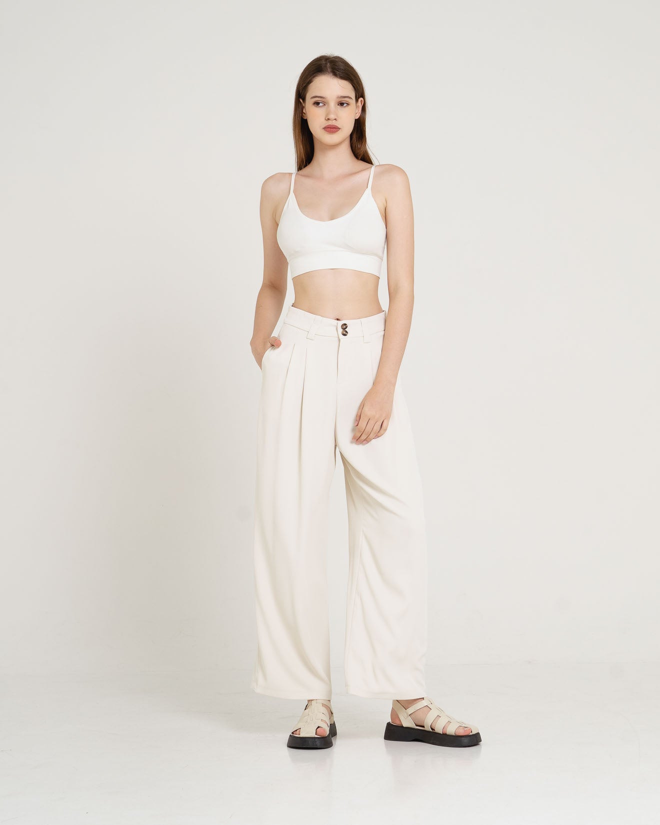 Chester Wide Leg Taupe Pants – 287211