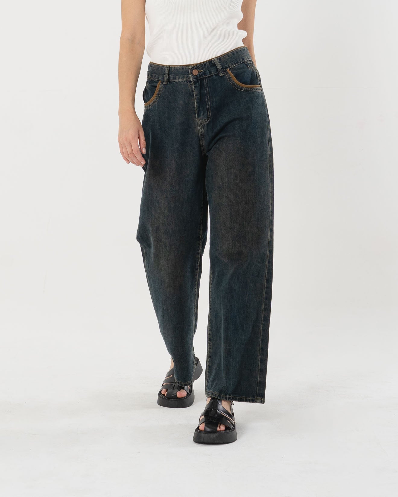 Bruno Straight Leg Denim Pants - 287801