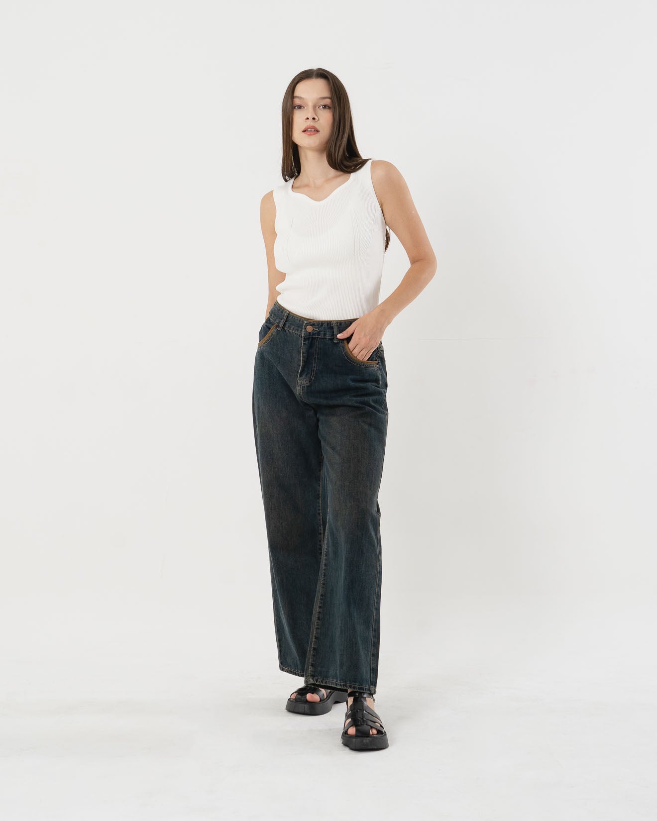 Bruno Straight Leg Denim Pants - 287801