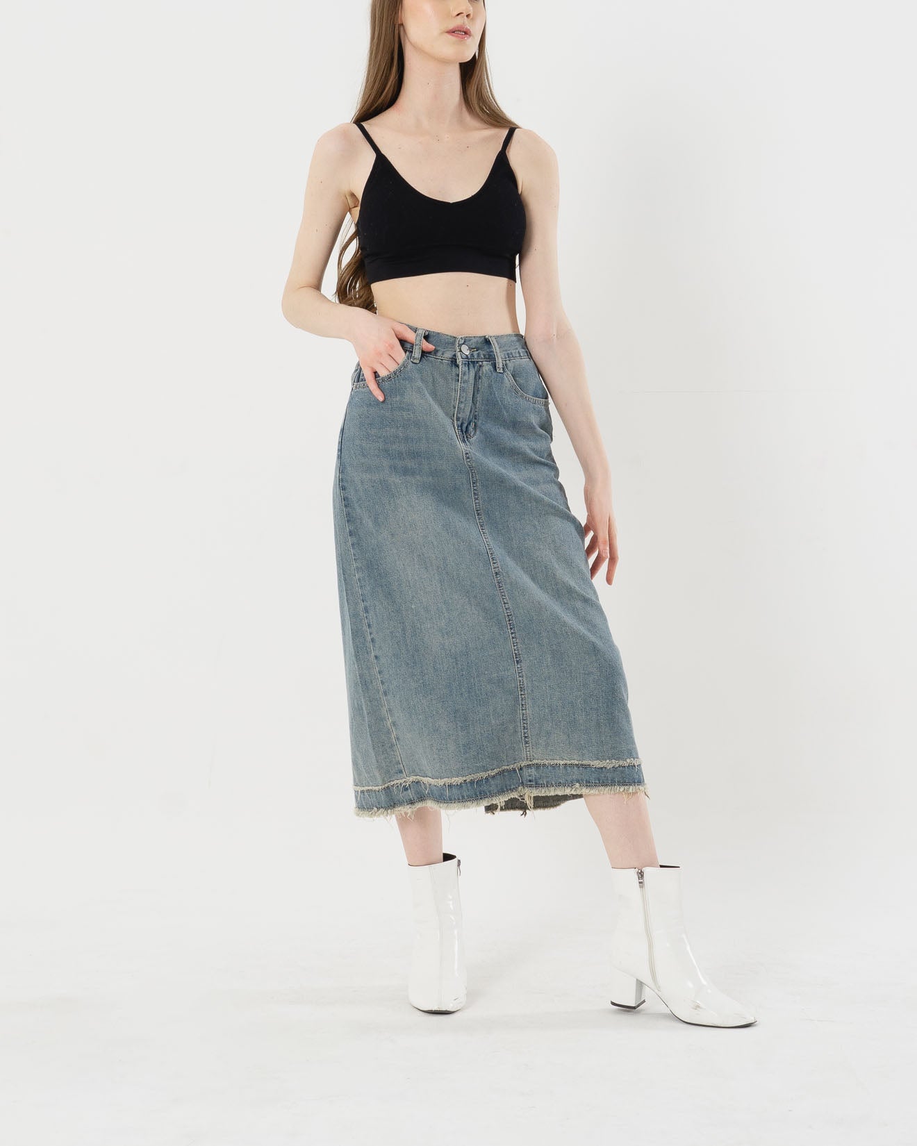 Taylor Midi Denim Skirt - 287803