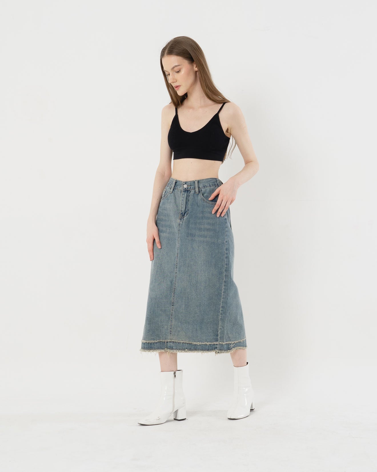 Taylor Midi Denim Skirt - 287803