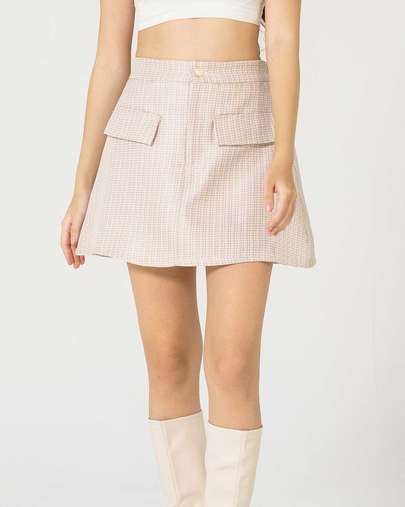 SH Soo Hee Ivory Tweed Skirt – 287900