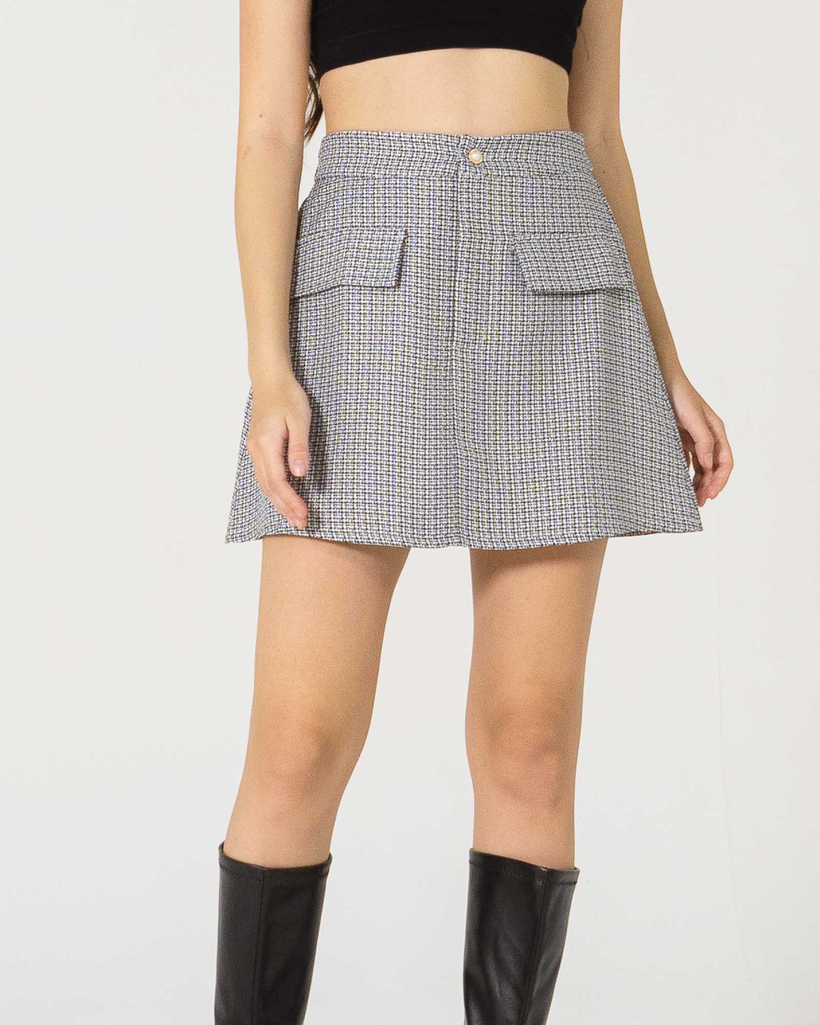 SH Soo Hee Black Tweed Skirt – 287901