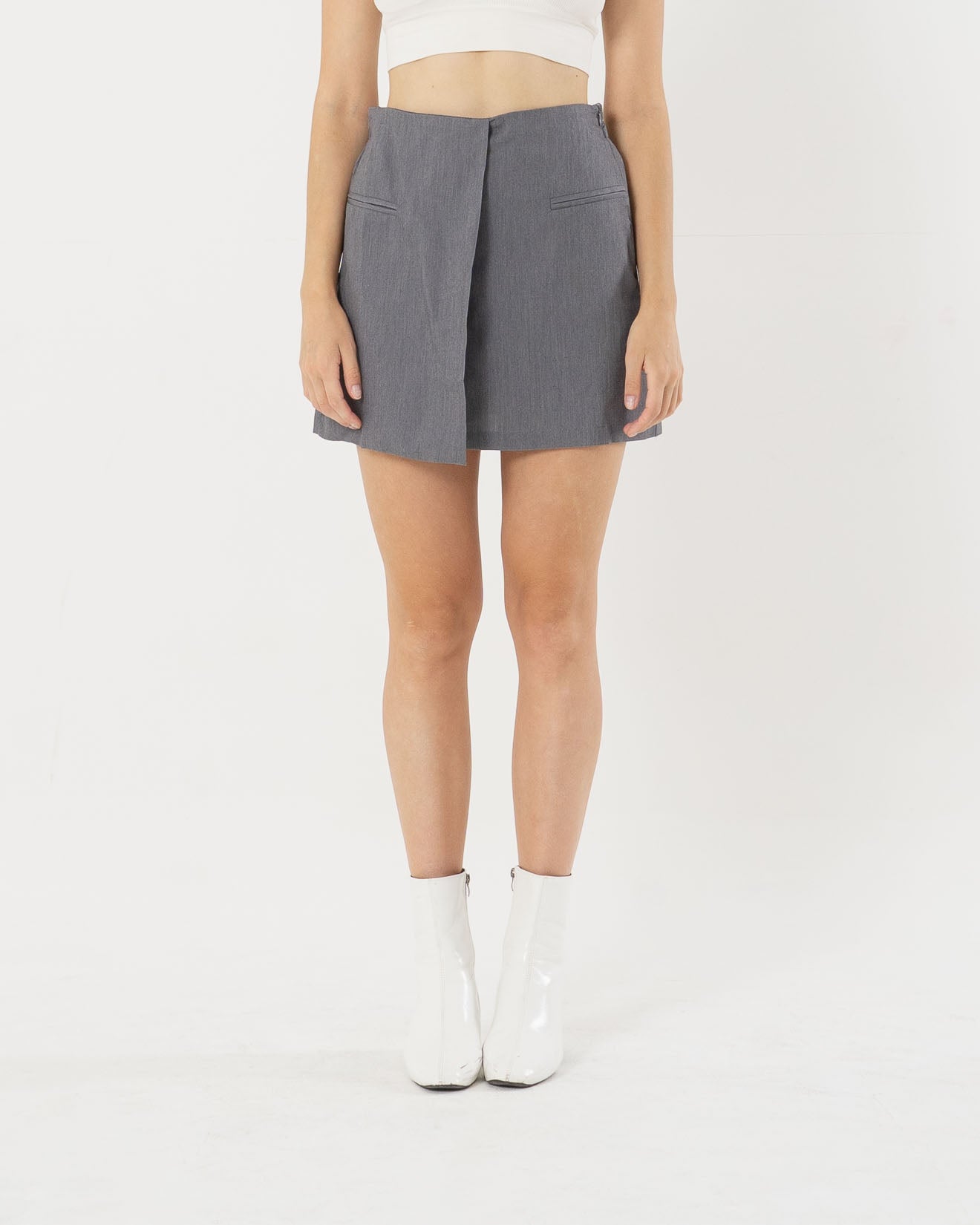 Charlie Foldover Grey Skort - 287905