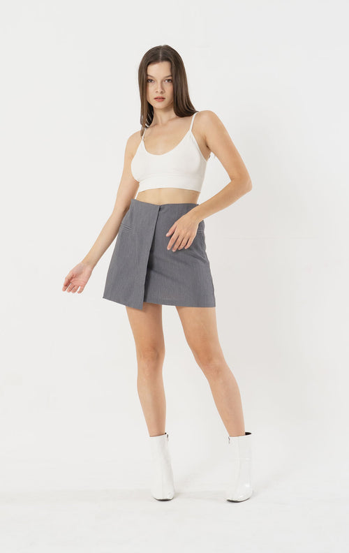 Charlie Foldover Grey Skort - 287905