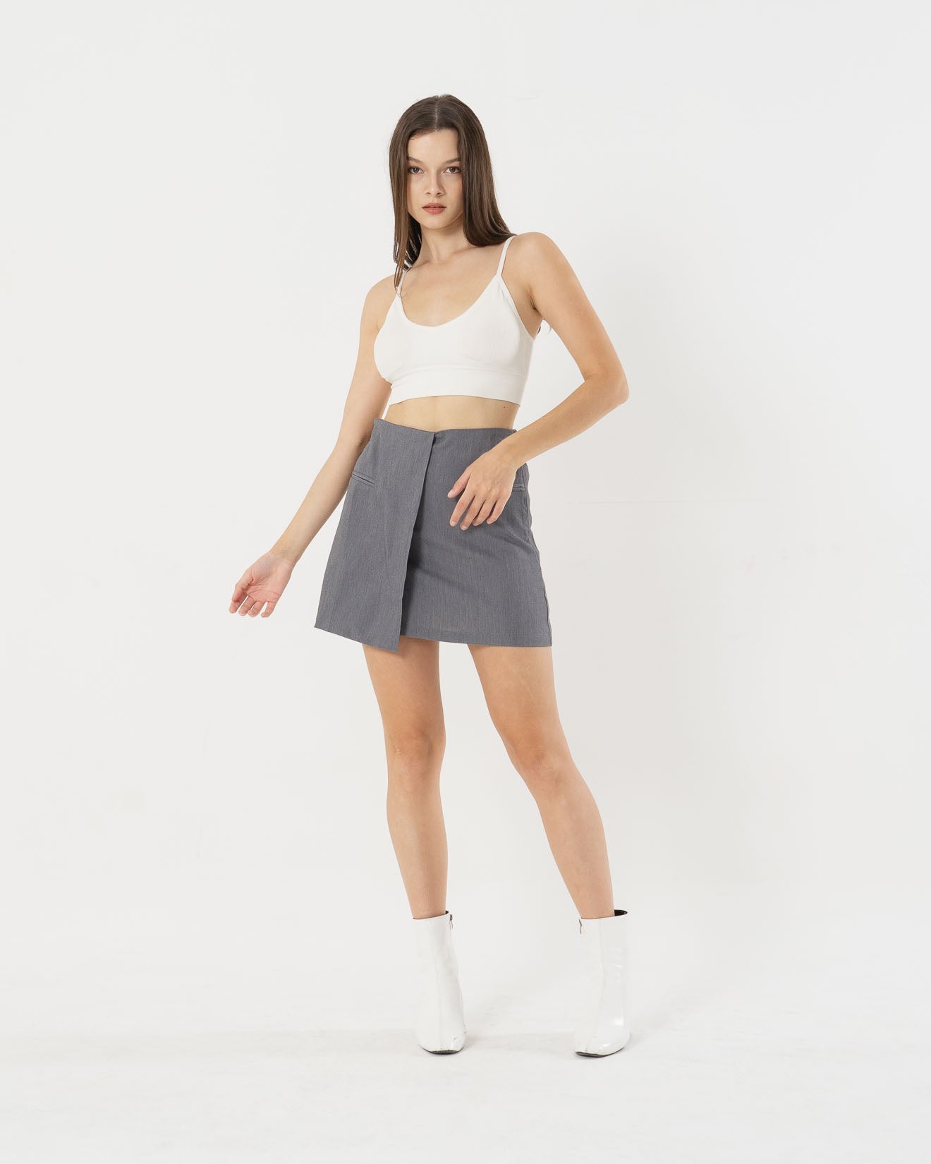 Charlie Foldover Grey Skort - 287905