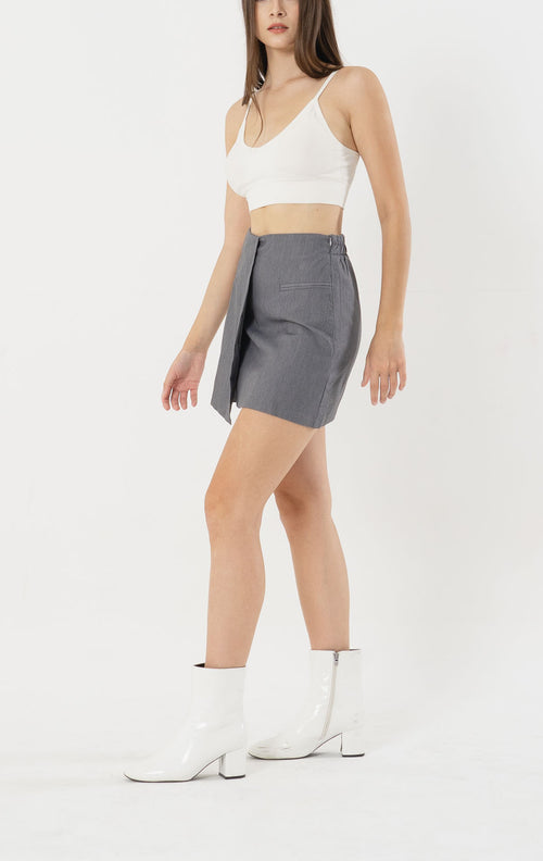 Charlie Foldover Grey Skort - 287905