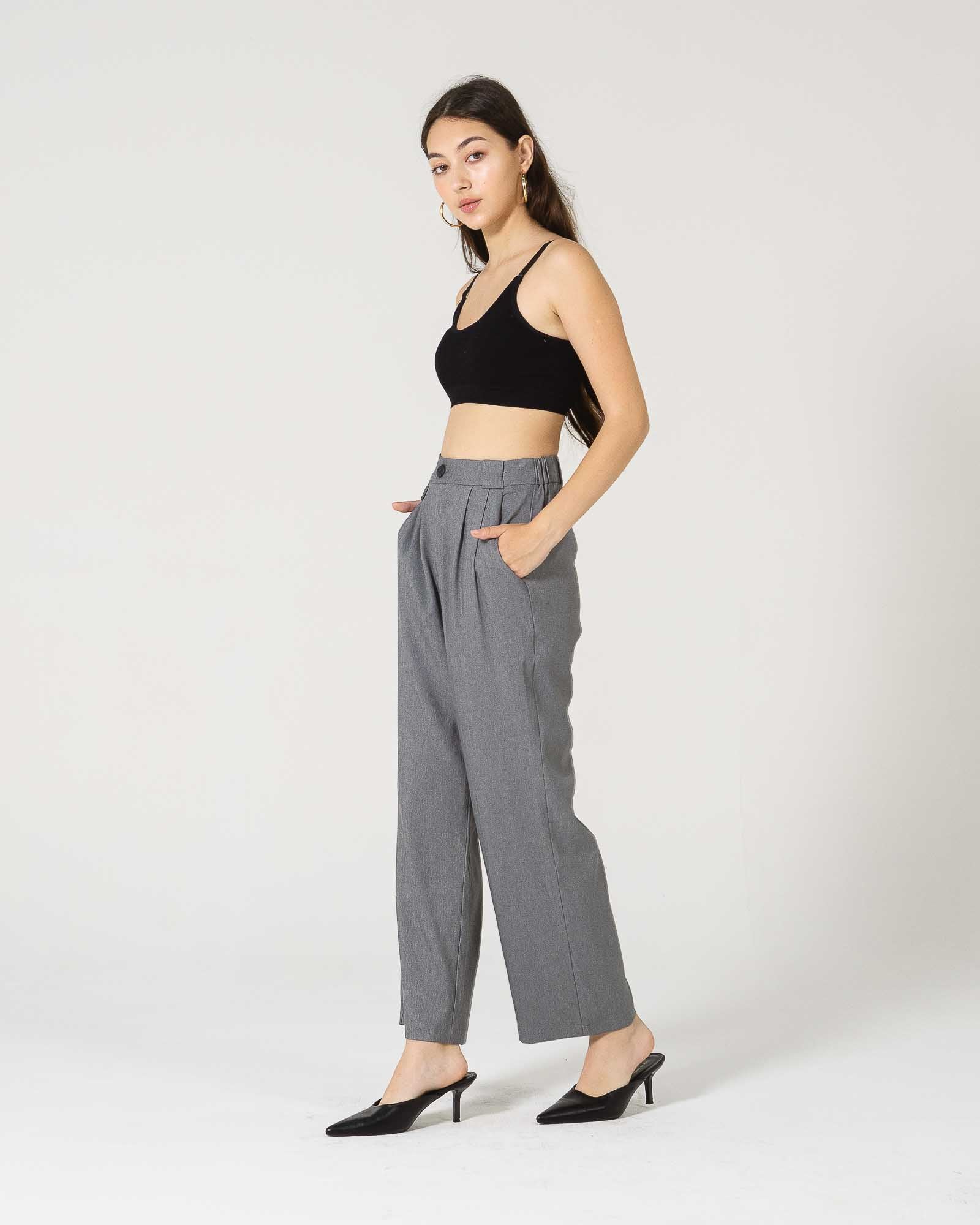 SH Yoori Grey Relaxed Pants - 287906