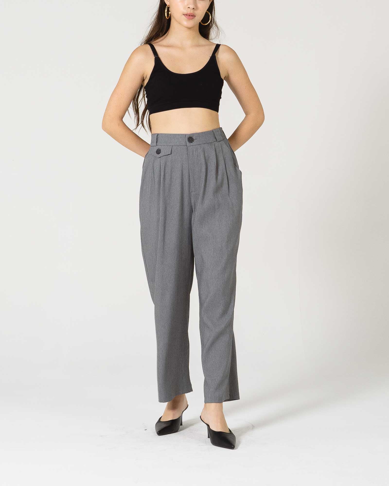 SH Yoori Grey Relaxed Pants - 287906