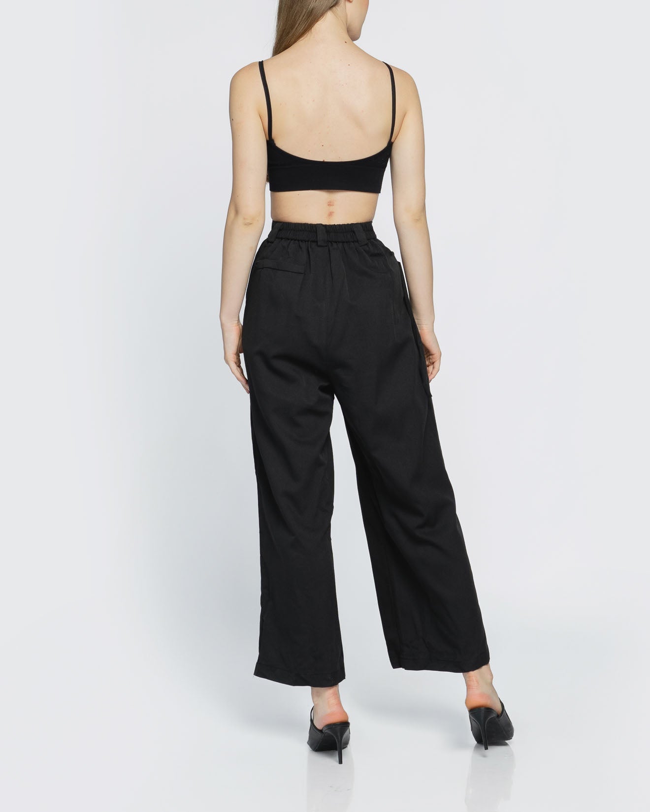 Keenan Wide Leg Black Pants - 287916