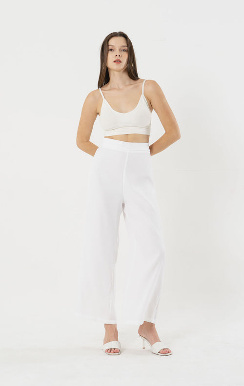Anderson Wide Leg White Pants - 287933