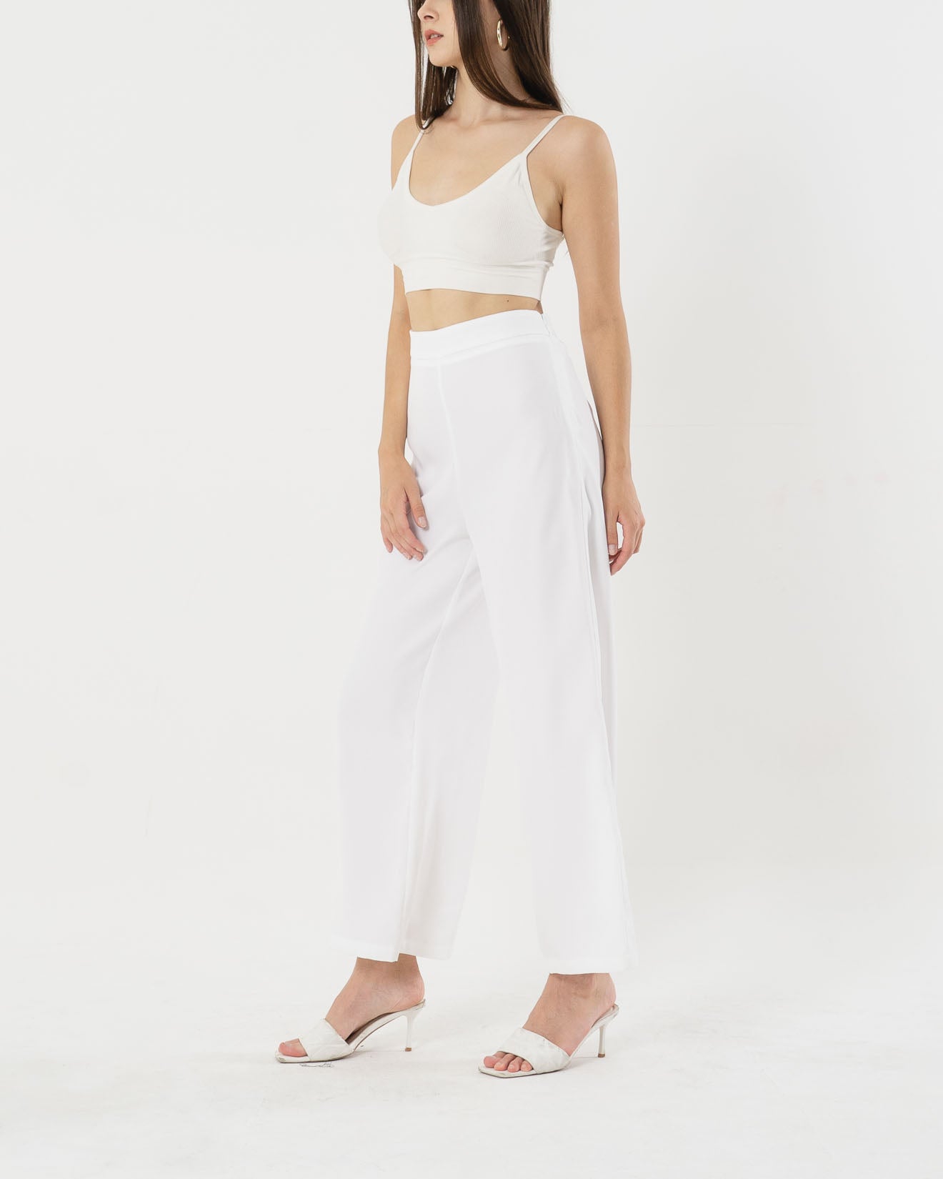 Anderson Wide Leg White Pants - 287933