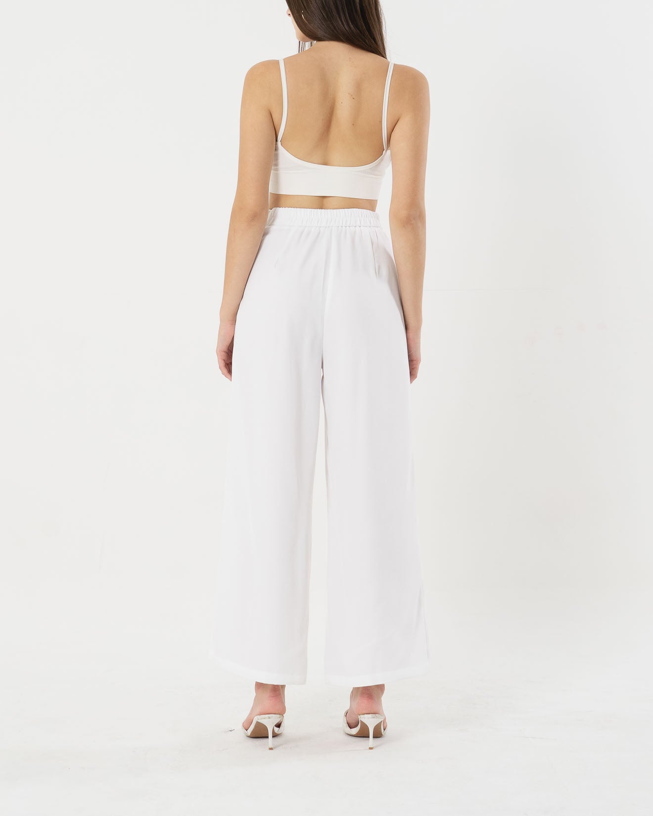 Anderson Wide Leg White Pants - 287933