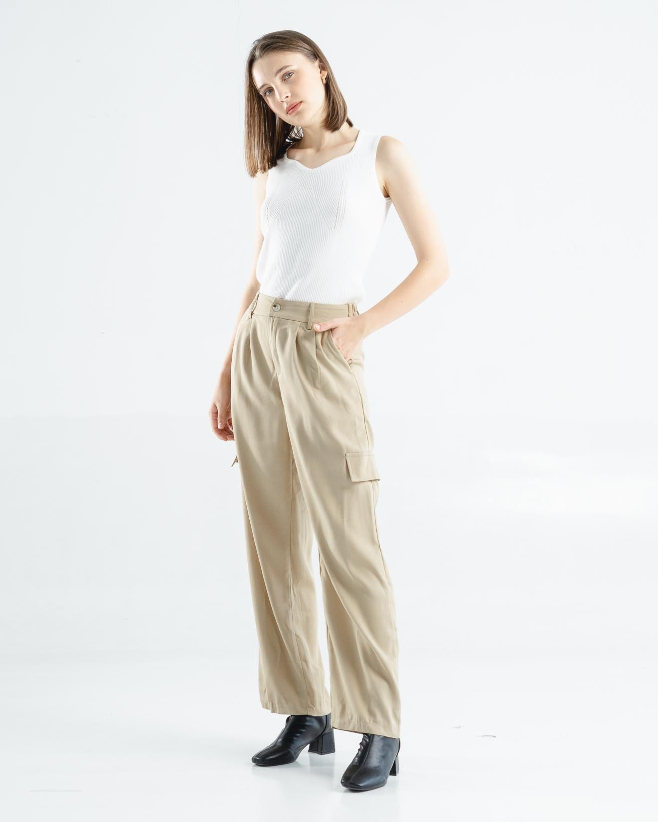 Elton Wide Leg Brown Pants – Celana Panjang Wanita - 287943