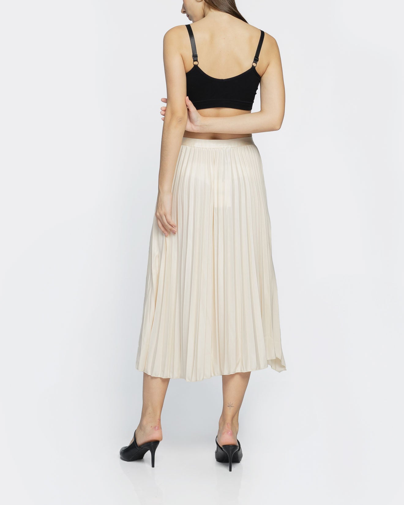 Polina Pleats A Line Ivory Skirt - 287945