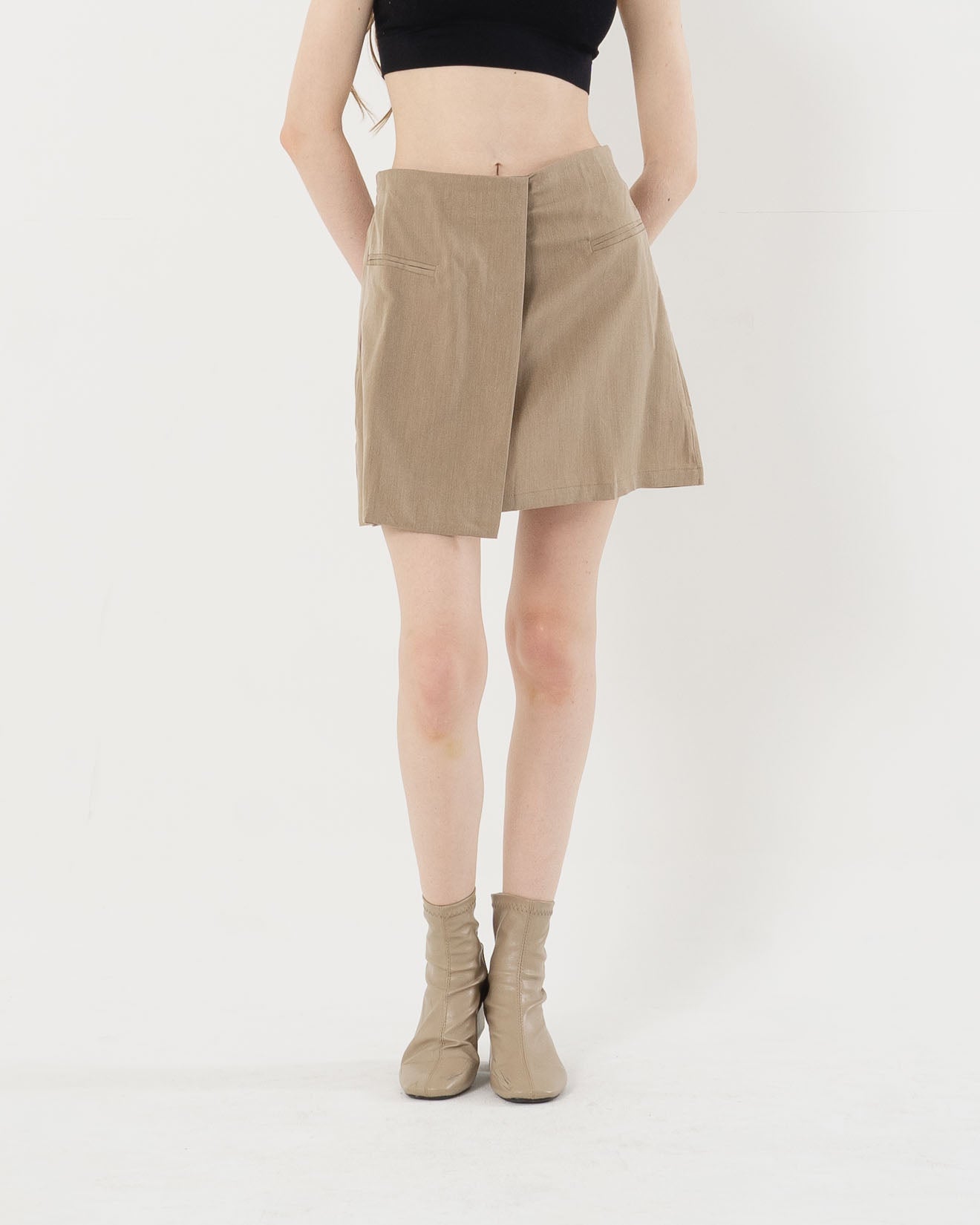 Charlie Foldover Brown Skort - 287958