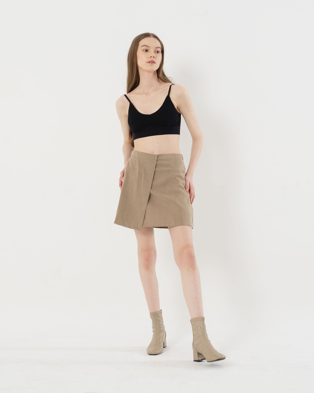 Charlie Foldover Brown Skort - 287958