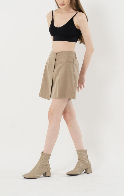 Charlie Foldover Brown Skort - 287958