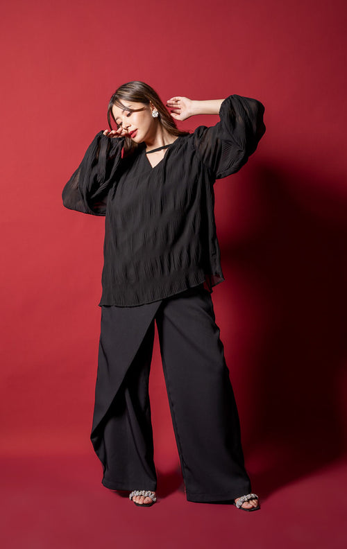 CNY Dandelion Wrap Black Pants – 288206