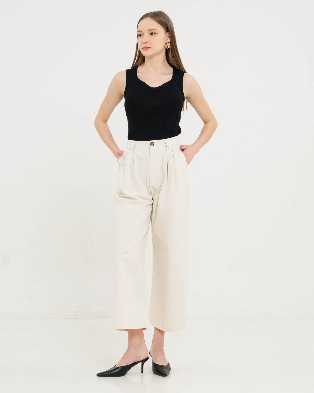 Kylo Wide Ivory Pants – Celana Panjang Wanita - 288208