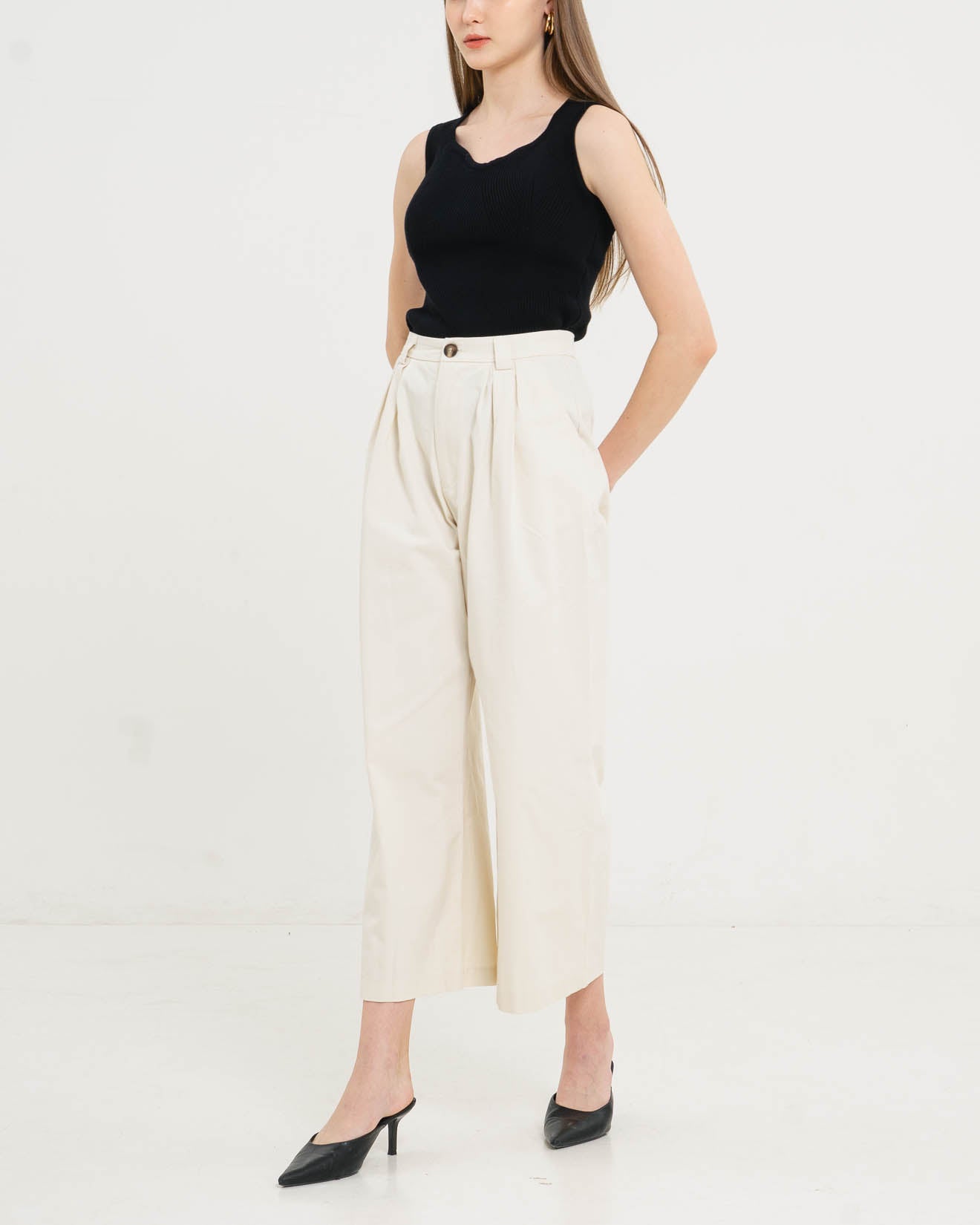 Kylo Wide Ivory Pants – Celana Panjang Wanita - 288208