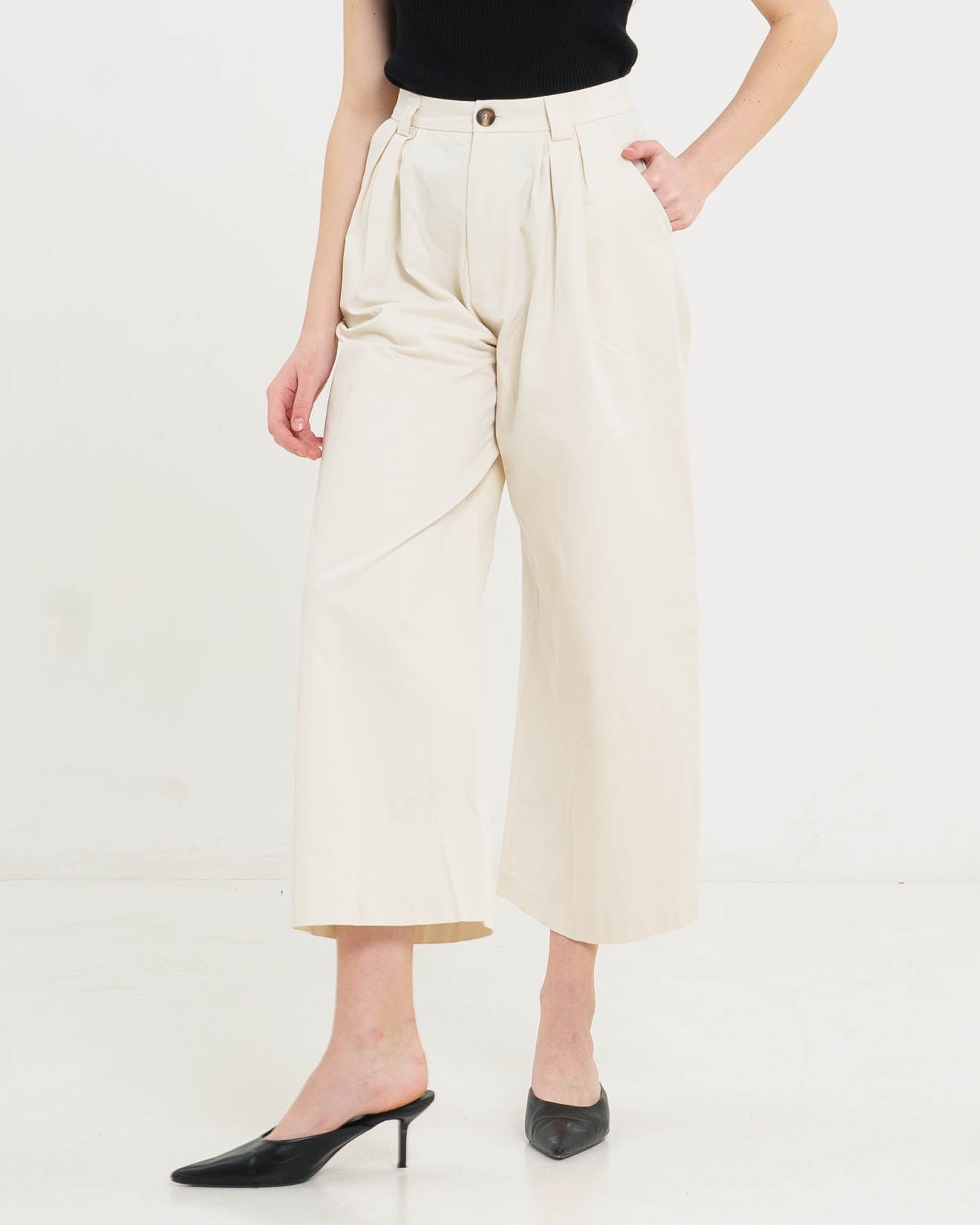 Kylo Wide Ivory Pants – Celana Panjang Wanita - 288208