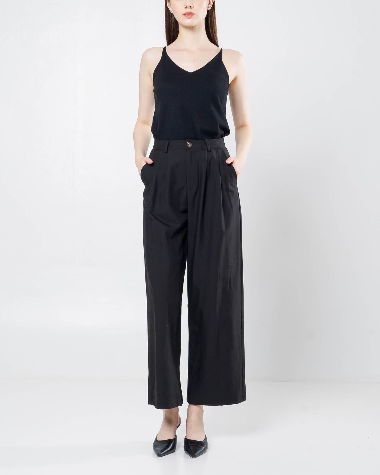 Ken Wide Cotton Black Pants – Celana Panjang Kulot Wanita - 288211