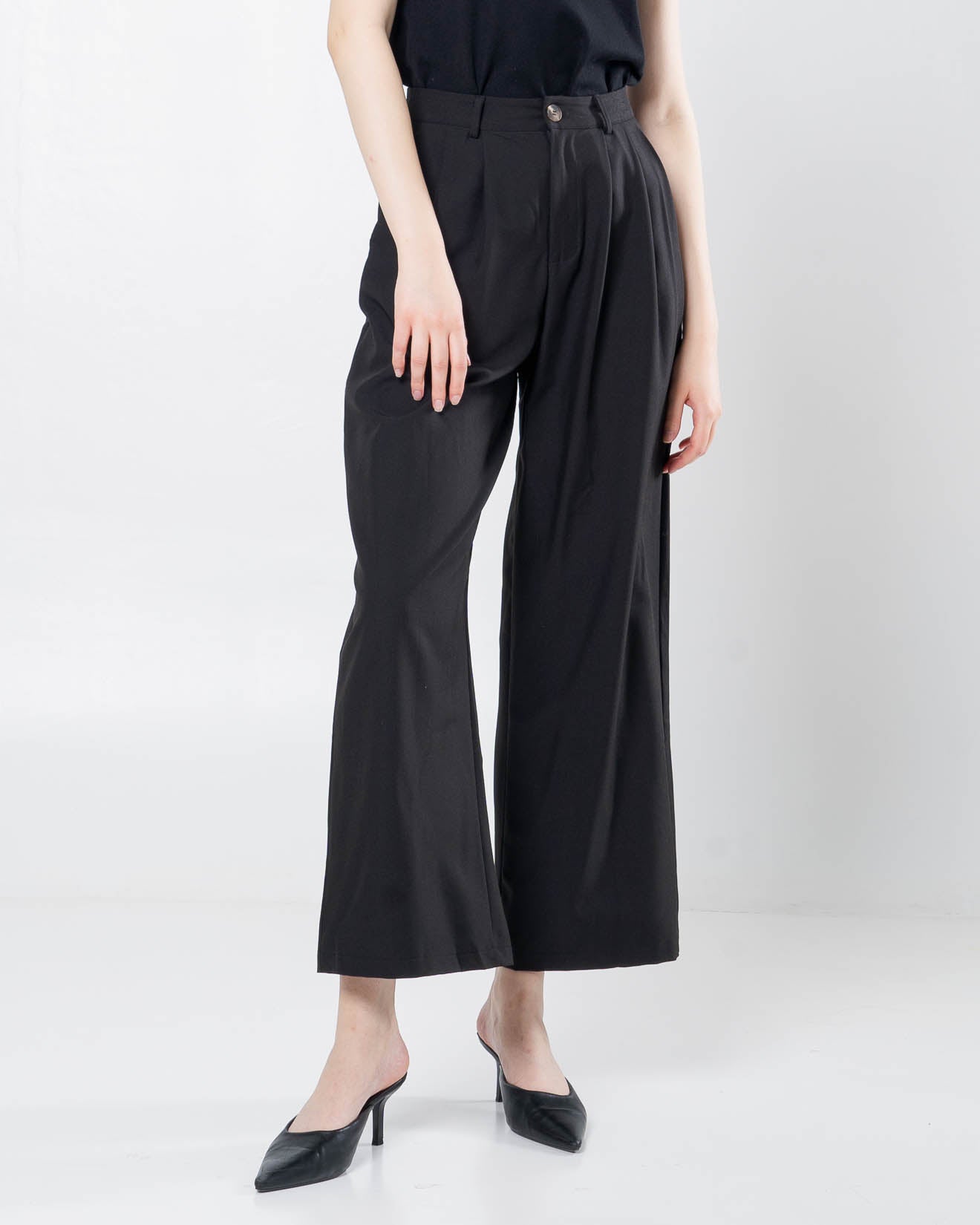 Ken Wide Cotton Black Pants – Celana Panjang Kulot Wanita - 288211