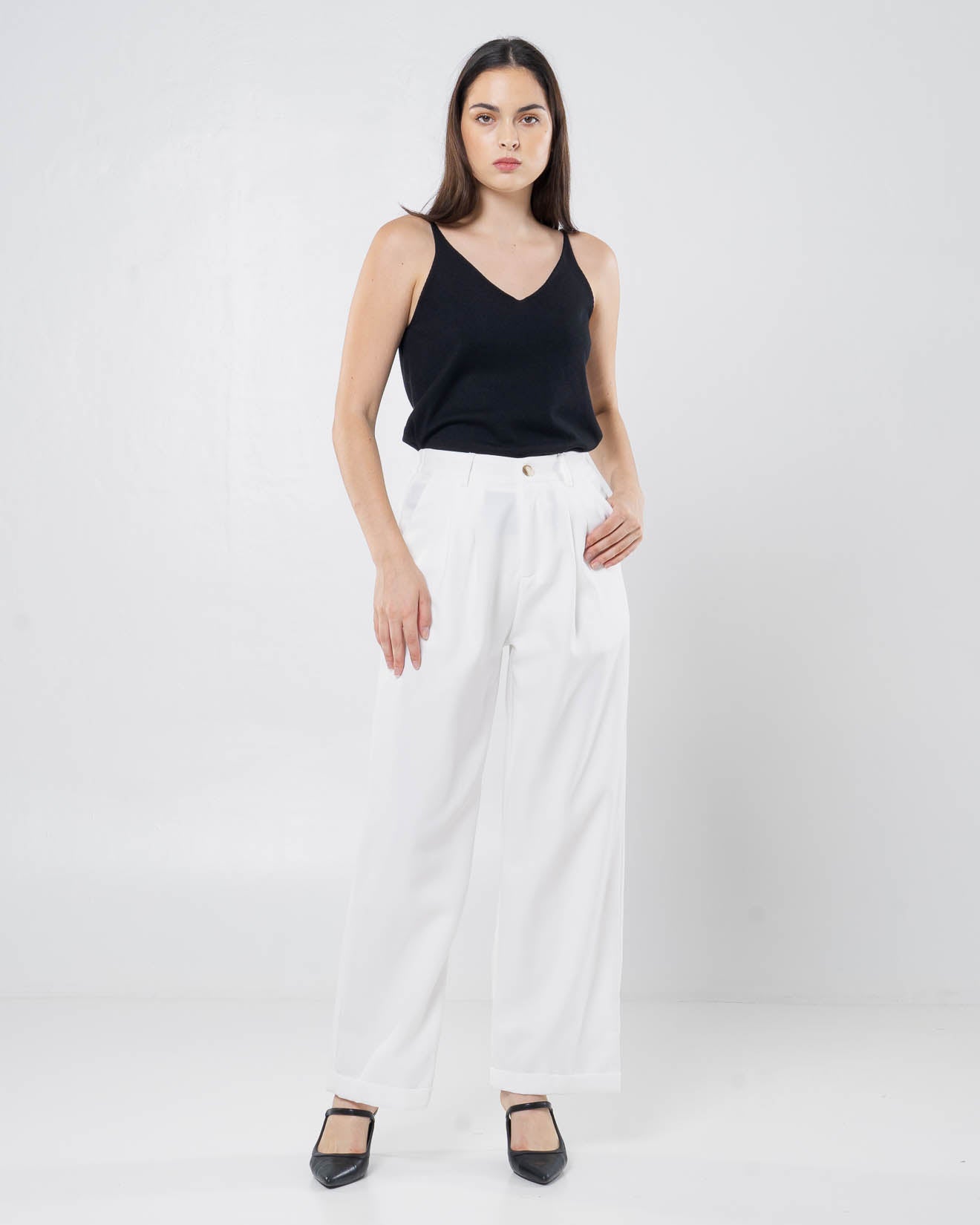 Niki Wide White Pants – Celana Panjang Wanita Formal - 288905