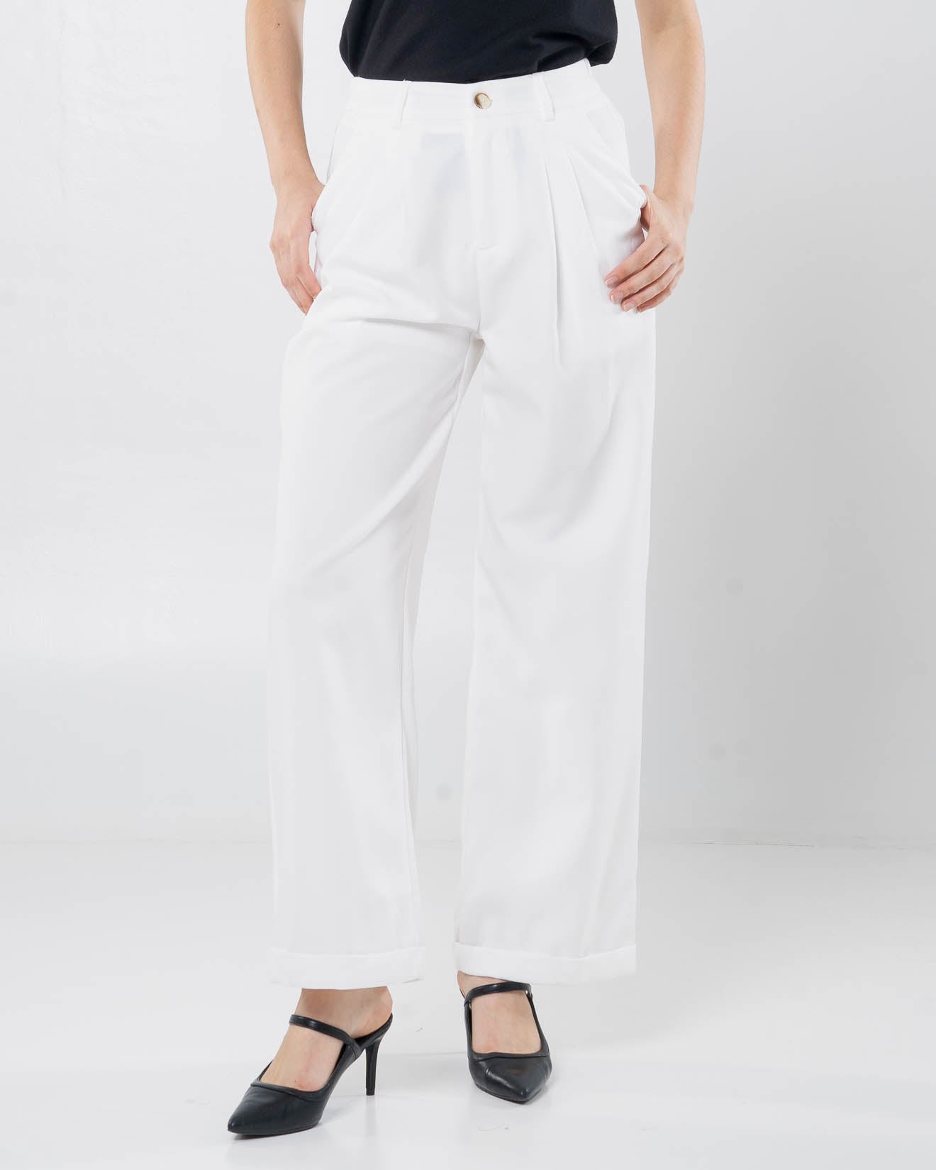 Niki Wide White Pants – Celana Panjang Wanita Formal - 288905