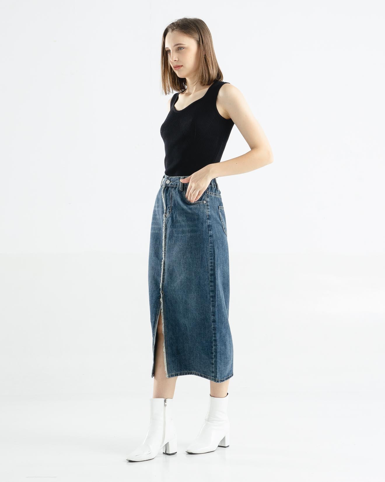 Delaney Skirt Dark Denim - Rok Wanita - 288803