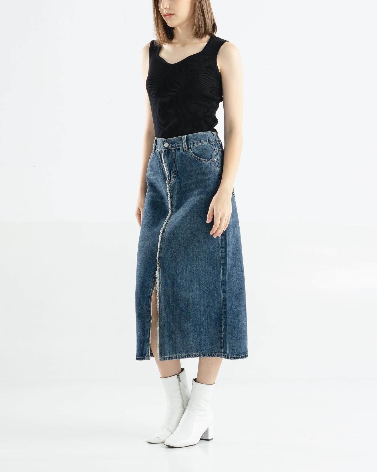 Delaney Skirt Dark Denim - Rok Wanita - 288803