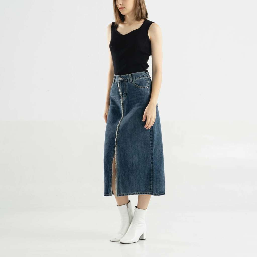 Delaney Skirt Dark Denim - Rok Wanita - 288803